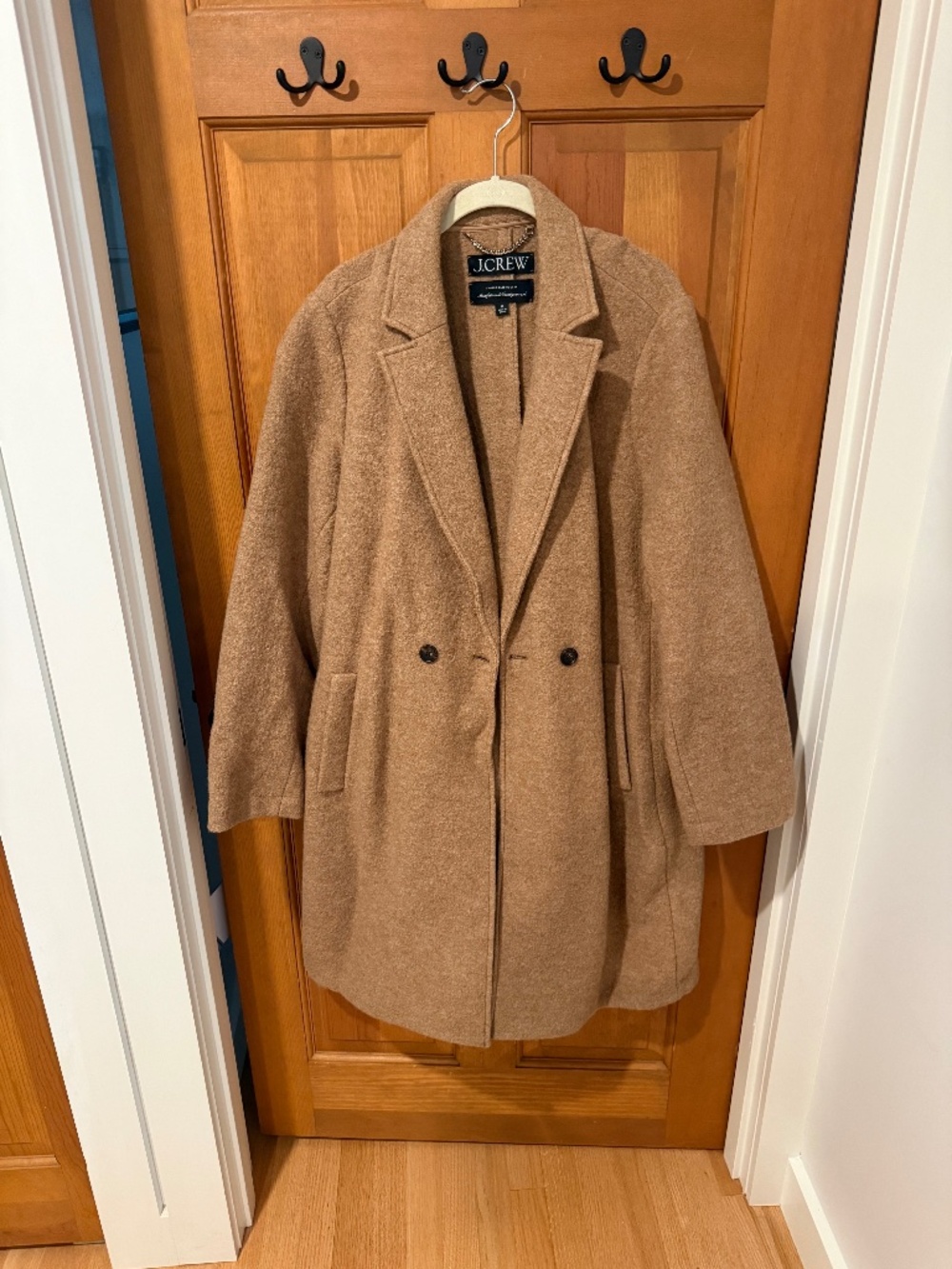 J. Crew Tan Daphne Boiled Italian Wool Coat Women's 18 - Picture 1 of 4